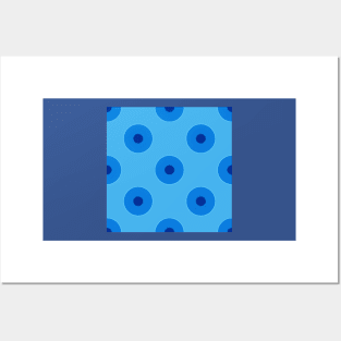 Blue vintage duplo dots Posters and Art